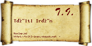 Töltl Irén névjegykártya